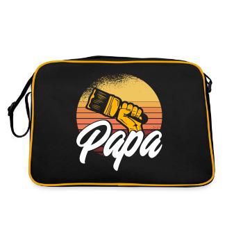Maler Bautenmaler Farbe mischen Geschenk - Retro Tasche - Schwarz/Gold - Hinten