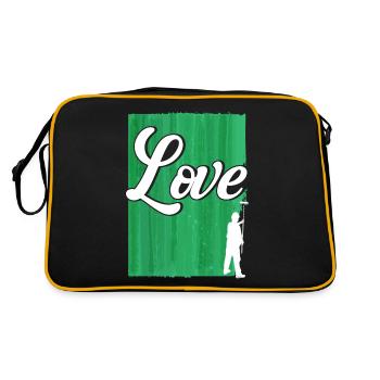 Bautenmaler Maler Farbe mischen Geschenk - Retro Tasche - Schwarz/Gold - Hinten