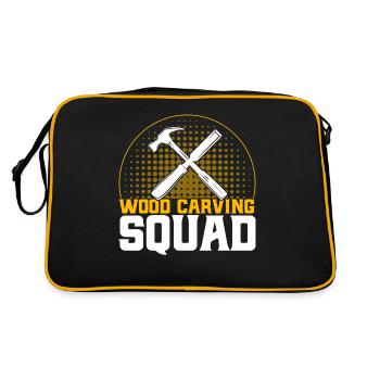 Schreiner Holzschnitzerei Holzbearbeitung Geschenk - Retro Tasche - Schwarz/Gold - Hinten