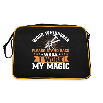 Holzbearbeitung Schreiner Holzarbeiter Geschenk - Retro Tasche - Schwarz/Gold - Hinten