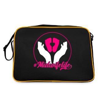 Obstetrician Obstetrician Doula Gift - Retro Bag - black/gold - Back