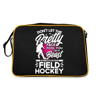 Feldhockey Spiel Hallen Feldhockey Mannschaftsspor - Retro Tasche - Schwarz/Gold - Hinten