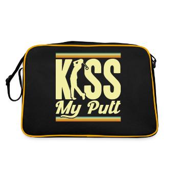 Golfing Golf Course Golf Play Gift - Retro Bag - black/gold - Back