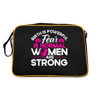 Midwife LD Work Obstetrician Gift - Retro Bag - black/gold - Back