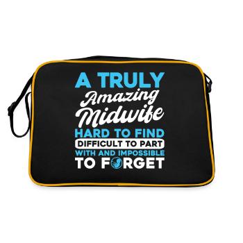 Obstetrician Midwife LD Work Gift - Retro Bag - black/gold - Back