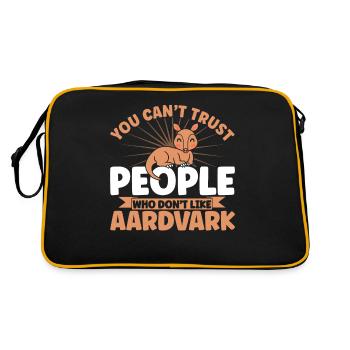 Erdferkel Liebhaber Erdferkel Erdferkel Tier Gesch - Retro Tasche - Schwarz/Gold - Hinten