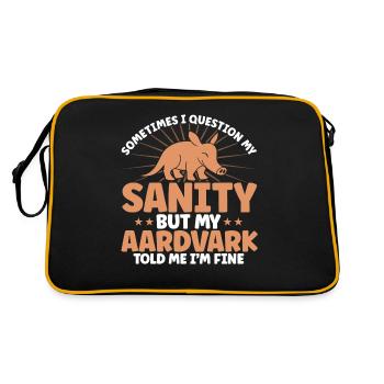 Aardvark Aardvark Aardvark Animal Gift - Sac Retro - noir/or - Dos