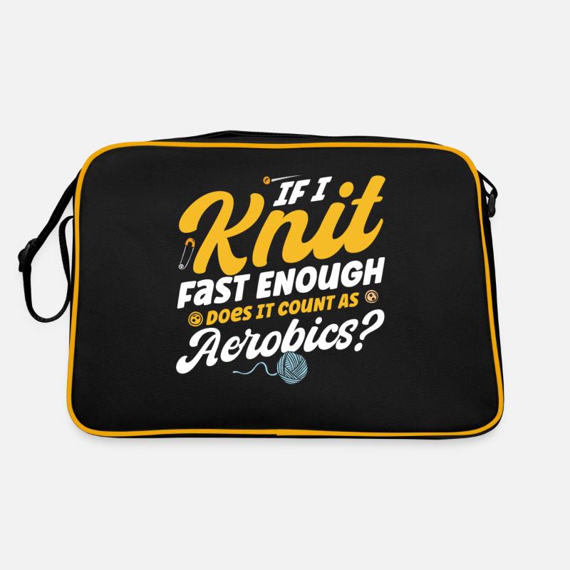 Stricken Lustiger Stricker Stricken Geschenk Retro Tasche
