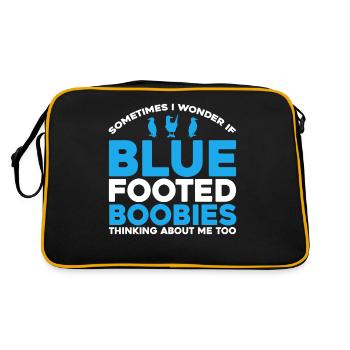 Blue-footed Gannet Birdwatcher Boobie Gift - Retro Bag - black/gold - Back