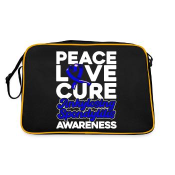 Ruban bleu de conscience de la spondylarthrite ankylosante - Sac Retro - noir/or - Dos