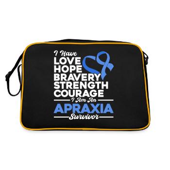 Conscience de l’apraxie Apraxia Survivor Bleu - Sac Retro - noir/or - Dos