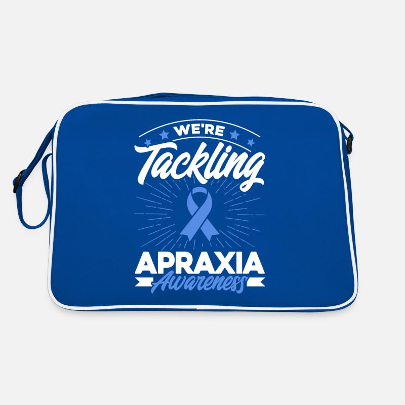 Blaue Schleife Apraxie Unterstützung Apraxie Überl Retro Tasche