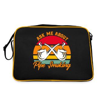 Pipe smoking pipe lovers pipe tobacco gesc - Retro Bag - black/gold - Back