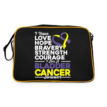 bladder cancer consciousness bladder cancer - Retro Bag - black/gold - Back