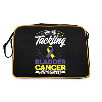 Purple Ribbon Bladder Cancer Support Harnbl - Retro Bag - black/gold - Back
