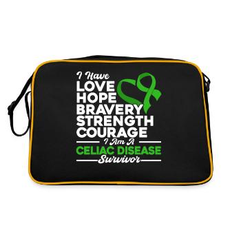 Celiac Awareness Celiac Disease Survivor Green S - Retro Bag - black/gold - Back