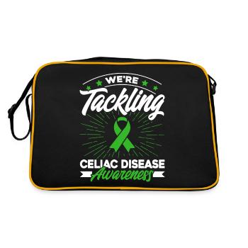 Green Ribbon Celiac Disease Support Celiac Disease Practice - Retro Bag - black/gold - Back