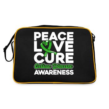 Celiac Awareness Green Ribbon Celiac Disease Überl - Retro Bag - black/gold - Back