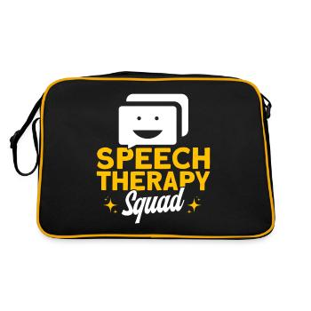 SLP Logopäde Therapie-Assistent Geschenk - Retro Tasche - Schwarz/Gold - Hinten