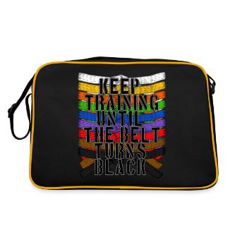 Training Kampfsport Schwarzgurt Karate Jiu Jitsu - Retro Tasche - Schwarz/Gold - Hinten