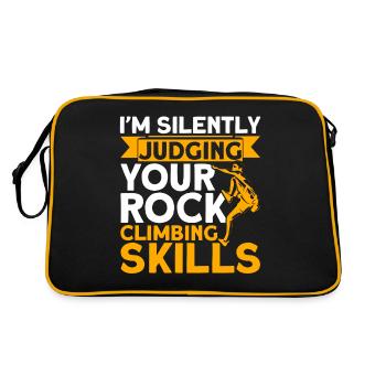 Ich beurteile deine Kletterfähigkeiten Felskletter - Retro Tasche - Schwarz/Gold - Hinten