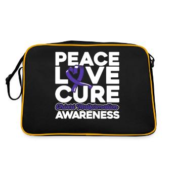 Chiari Malformation Bewusstsein Lila Schleife Chia - Retro Tasche - Schwarz/Gold - Hinten