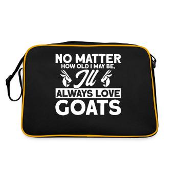 Ich werde Ziegen immer lieben Ziege Geschenk - Retro Tasche - Schwarz/Gold - Hinten