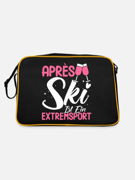Apres Ski Après Ski Ist Ein Extremsport Geschenk - Retro Tasche - Schwarz/Gold - Hinten