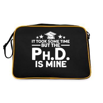 Es hat etwas gedauert Doktor Geschenk - Retro Tasche - Schwarz/Gold - Hinten