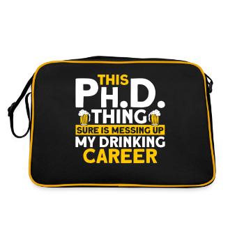 Meine Trinker Karriere Doktor Geschenk - Retro Tasche - Schwarz/Gold - Hinten