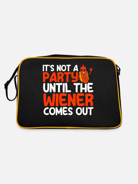 It's not a party until the hot dog gift - Retro Bag - black/gold - Back