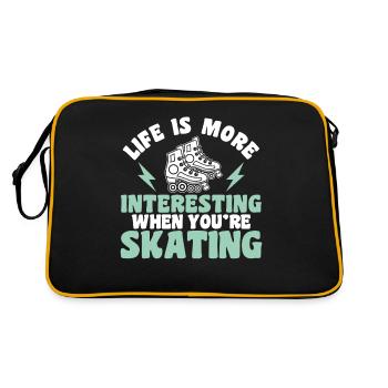 Rollerskates Interessanter Wenn Man Skatet Geschen - Retro Tasche - Schwarz/Gold - Hinten