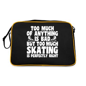 Rollerskates Zu viel Skaten ist perfekt Geschenk - Retro Tasche - Schwarz/Gold - Hinten