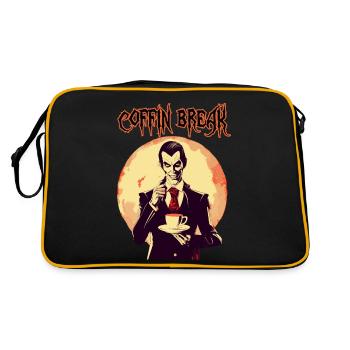 A vampire drinking coffee - Retro Bag - black/gold - Back