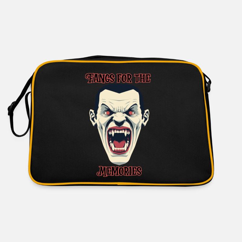 Dracula Vampire baring teeth, Halloween Retro Bag