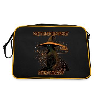 Witch silhouette, Flying Monkeys - Retro Bag - black/gold - Back