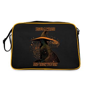Witch silhouette, Life's a Witch - Retro Bag - black/gold - Back