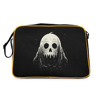 Ghost head with a pumpkin face - Retro Bag - black/gold - Back