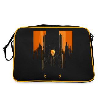 Scary orange skull man wearing cape - Retro Bag - black/gold - Back