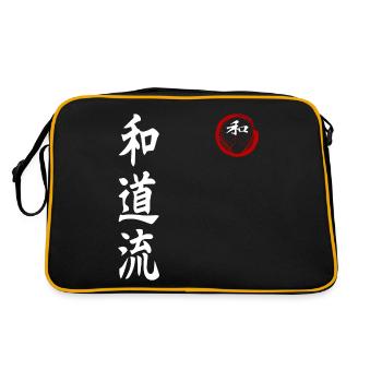 Wado Ryu Karaté Arts Martiaux Dojo Kimono Gym - Sac Retro - noir/or - Dos