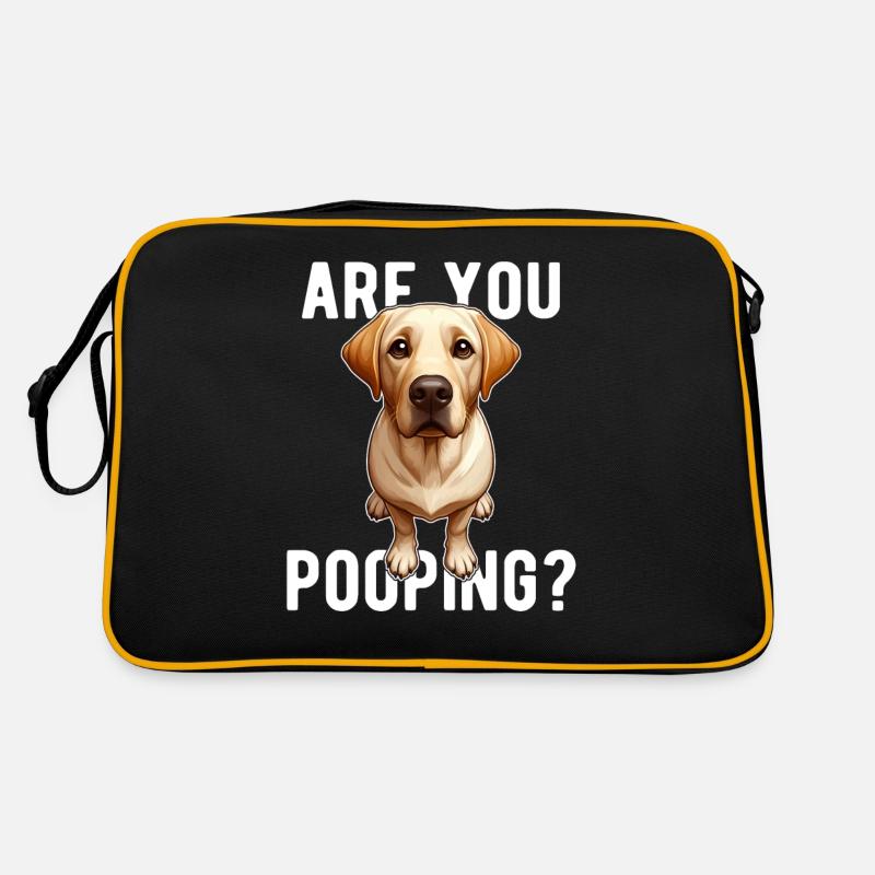 du? Lustiger Labrador-Hund Retro Tasche