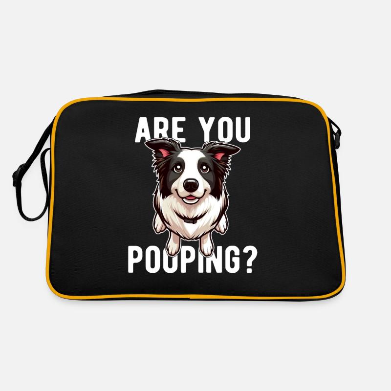 du? Lustiger Collie-Hund Witzig Retro Tasche