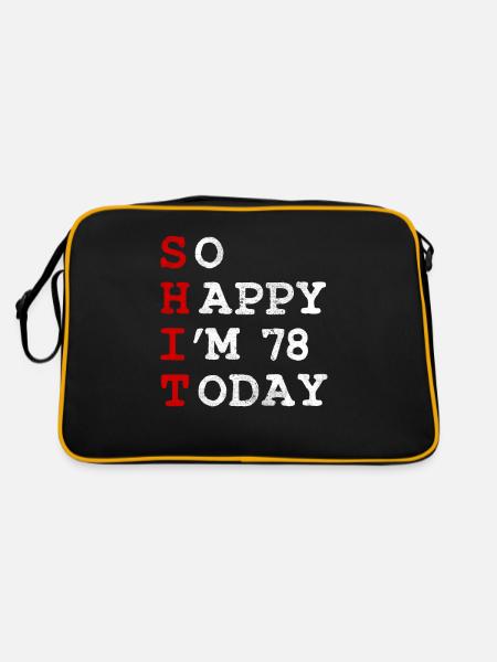 Anniversaire 78 Anniversaire Année Naissance Drôle - Sac Retro - noir/or - Dos