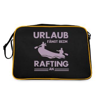 Rafting Abenteuer Schlauchboot Wassererlebnis - Retro Tasche - Schwarz/Gold - Hinten