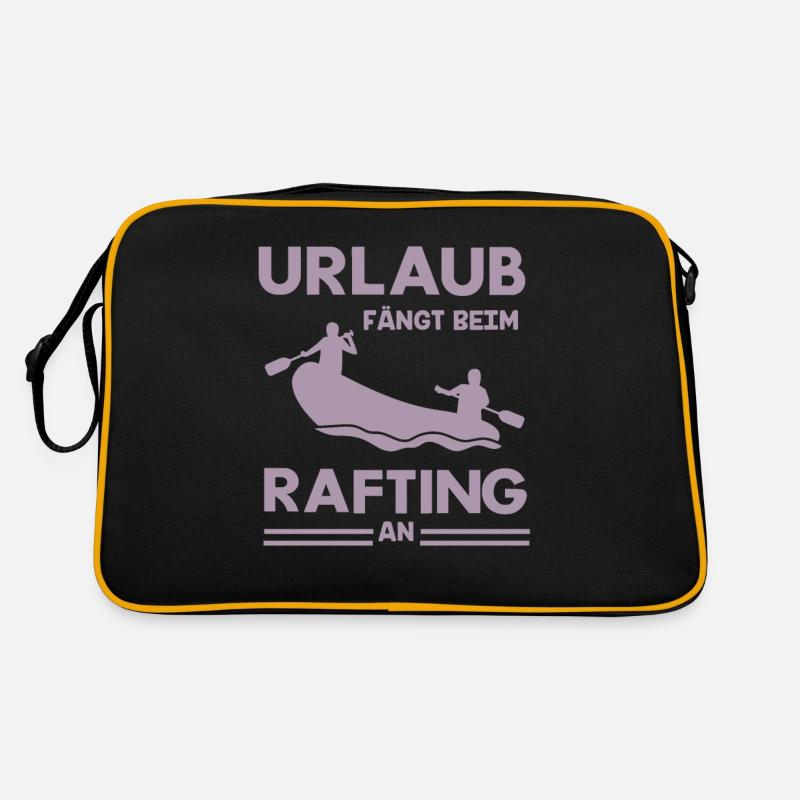 Rafting Abenteuer Schlauchboot Wassererlebnis Retro Tasche