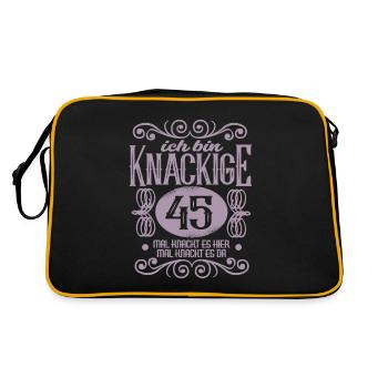 Knackige 45 Geburtstag witzig - Retro Tasche - Schwarz/Gold - Hinten