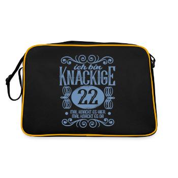 Knackige 22 Geburtstag Jubiläum - Retro Tasche - Schwarz/Gold - Hinten