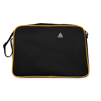 Minimalist Sailing Dinghy Silhouette Captain - Retro Bag - black/gold - Back