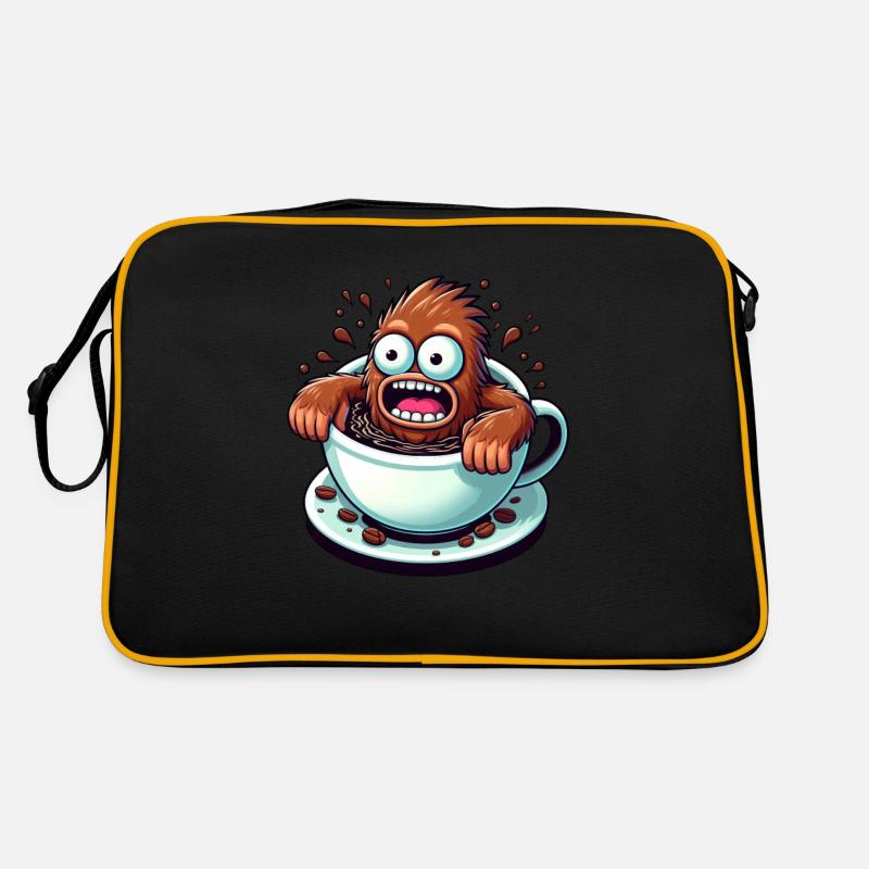 Bigfoot Kaffee Monster Kaffeetrinker Retro Tasche