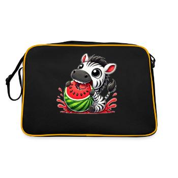Melon zèbre Fruité Été Pastèque Fun - Sac Retro - noir/or - Dos